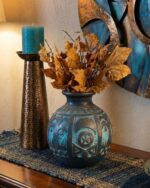 Handcrafted Pottery Vase – Earthy Blue Artisan Design - Image 3