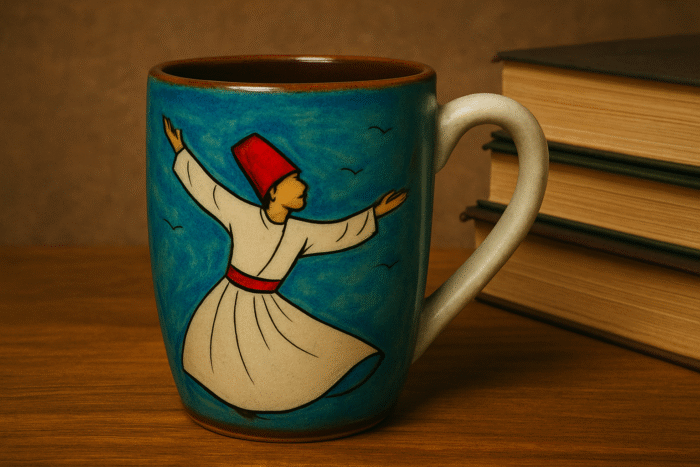 14aa3c36-31ad-411c-9fda-2e29ee67822f Hand-Painted Whirling Dervish Ceramic Mug - Image 1