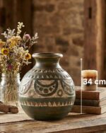 Handcrafted Pottery Vase – Earthy Green Artisan Finish - Image 3