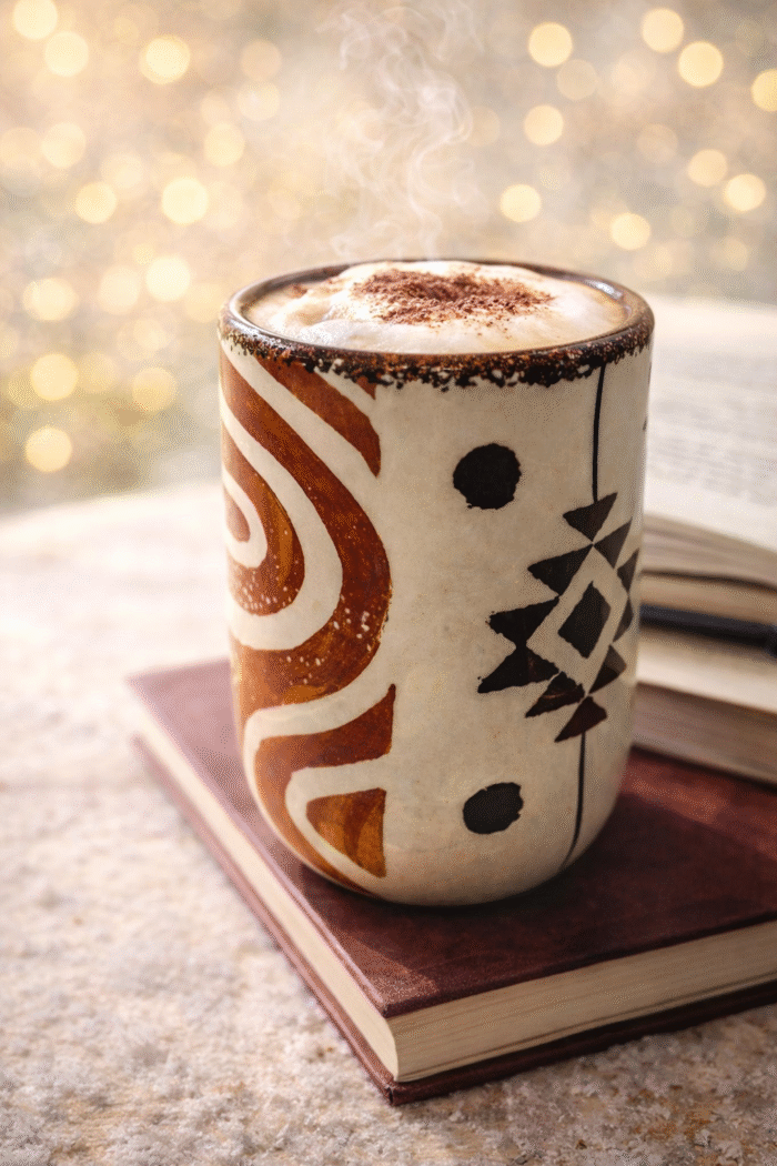 2f98b307-919e-41a7-96f9-f1011ee25799 Handcrafted Earth-Tone Ceramic Mug with Geometric Art - Image 1