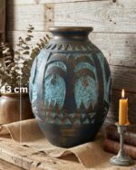 Handcrafted Pottery Vase – Earthy Blue Artisan Design - Image 2