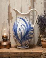 Hand-Painted Blue Botanical Porcelain Vase - Image 2