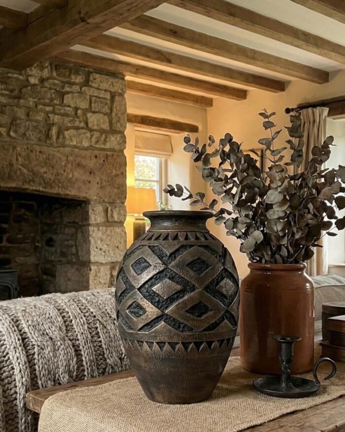 Rustic Handcrafted Tribal Clay Vases - Image 3