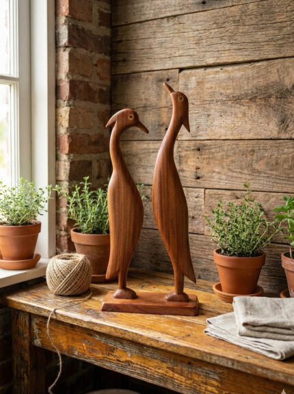Handcrafted Wooden Bird Figurines
