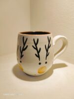 Handcrafted Ceramic Coffee Mug – Colorful Christmas Pattern with Rustic Hand-Painted Design –   Cup with Ergonomic Handle Unique Artisan Gift for Holiday and Everyday Use - Image 2