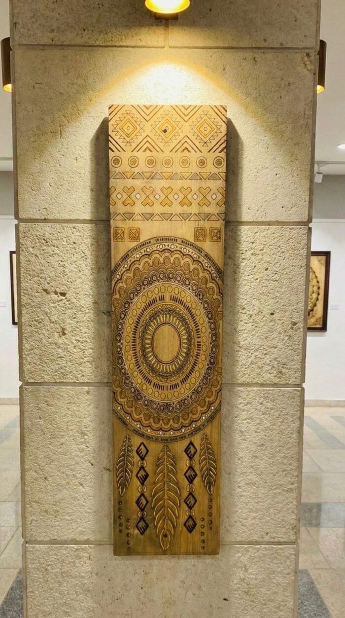 Artisan Carved Wood Wall Art for Living Room – Bohemian Decor - Image 4