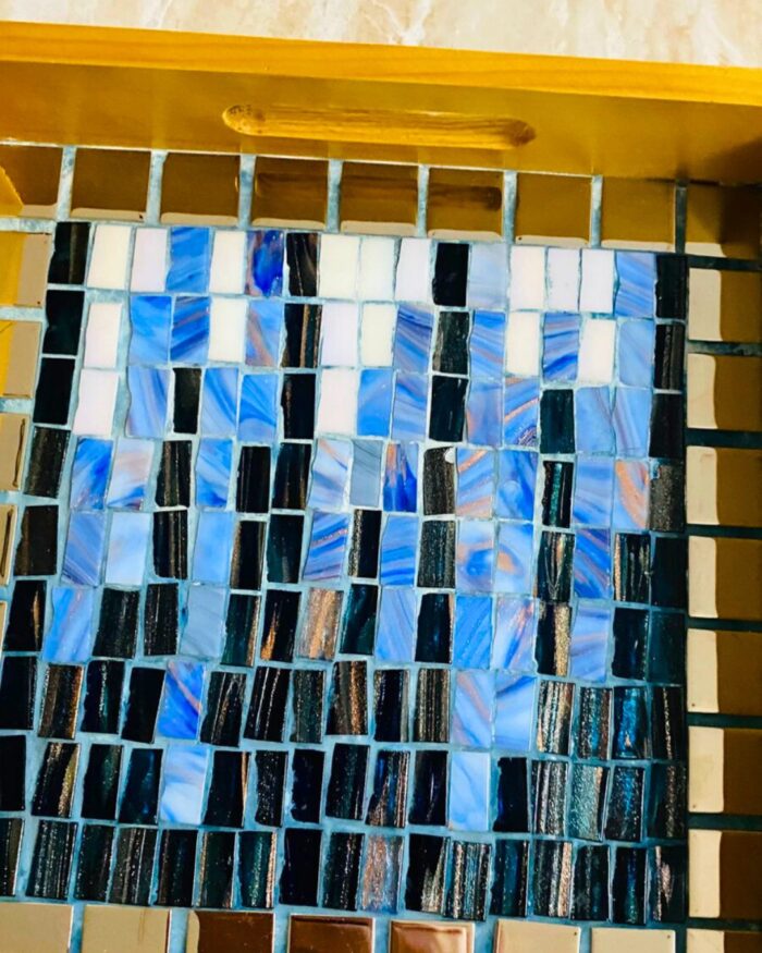 Handcrafted Wooden Mosaic Serving Tray – 25 × 25 cm | Artistic Home Decor - Image 10