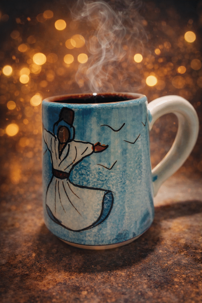 Hand-Painted Whirling Dervish Ceramic Mug - Image 1