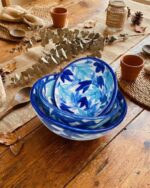 Azure Leaf Porcelain Bowl Set