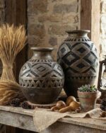 Rustic Handcrafted Tribal Clay Vases