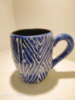 Hand-Painted Vintage stripped Ceramic Mug – Vibrant Colors for Cozy Moments - Image 3