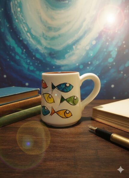Hand-Painted Ceramic Mug –  Fish Design