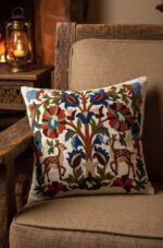 Handmade Embroidered Folk Art Cushion Cover - Image 2