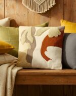 Handcrafted Punch Needle Cushion – Abstract Earth Tones | 50×50 cm Decorative Pillow - Image 2