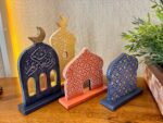 Handcrafted Wooden Ramadan Décor Set with Lanterns, Crescent Moon & Islamic Patterns - Image 3