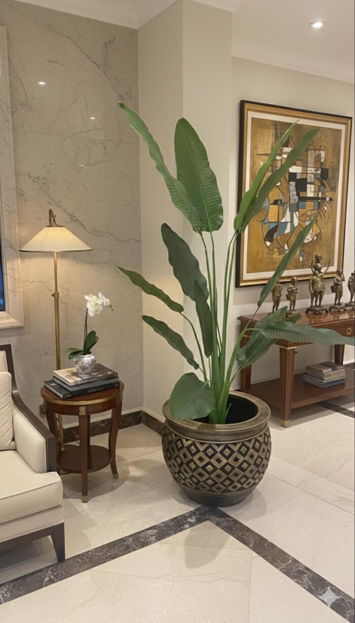 Large Antique Gold & BronzeHandcrafted Terracotta Planter Pot – Decorative Indoor & Outdoor Plant Pot - Image 3