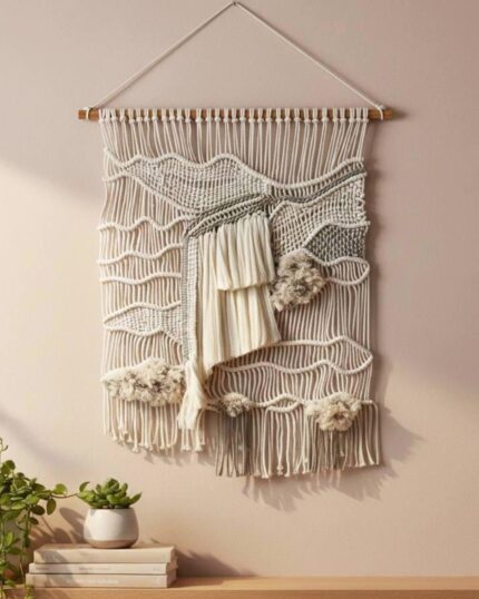 Serene Ivory Luxury Macramé Wall Hanging