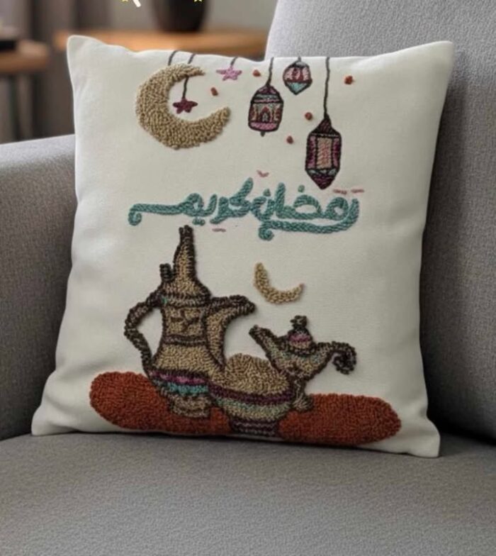 Ramadan Lantern Punch Needle Cushion - Image 1