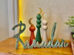 Ramadan Wooden Table Decor Set with Crescent Moon & Typography - Image 2