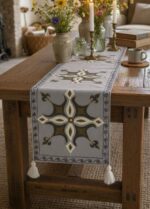 Imperial Heritage Embroidered Table Runner with Tassels - Image 2