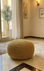 Handcrafted Boho Knit Pouf