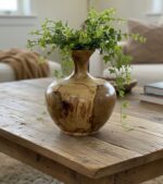 Rustic Handcrafted Wooden Vase – Natural Farmhouse Table Decor - Image 3