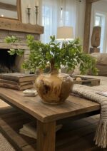 Rustic Handcrafted Wooden Vase – Natural Farmhouse Table Decor