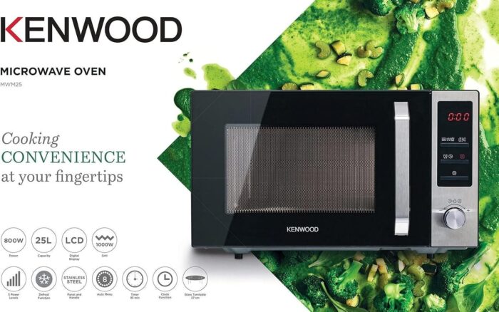 Kenwood Digital Microwave Oven with Grill, 25L, 800W, Black and Silver - MWM25.000BK (International Warranty) - Image 3