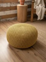 Handcrafted Boho Knit Pouf - Image 2