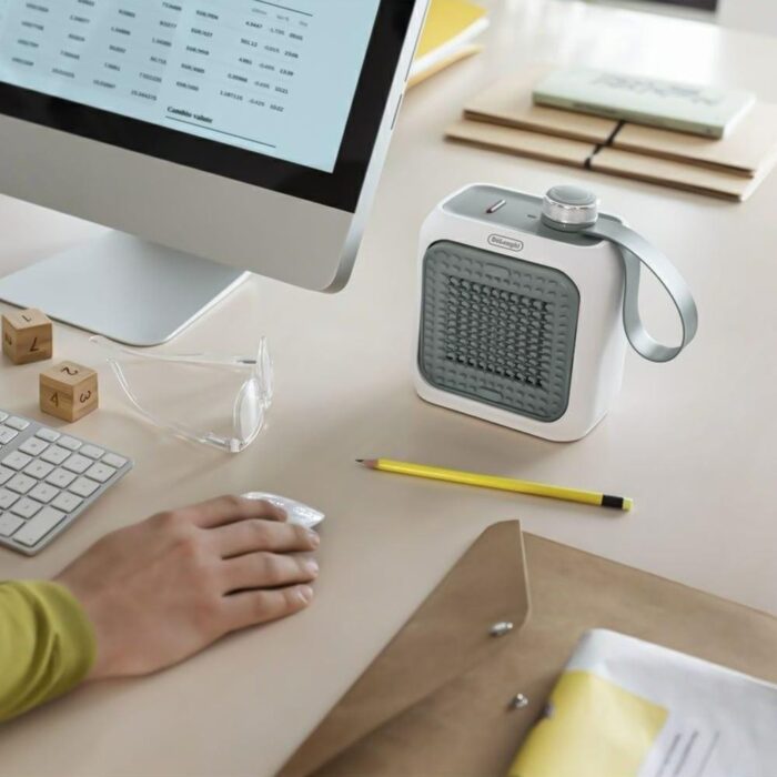 DeLonghi Capsule Desk Fan Heater, 360 Watt, Green - HFX10B03.GR (Raya Warranty) - Image 5