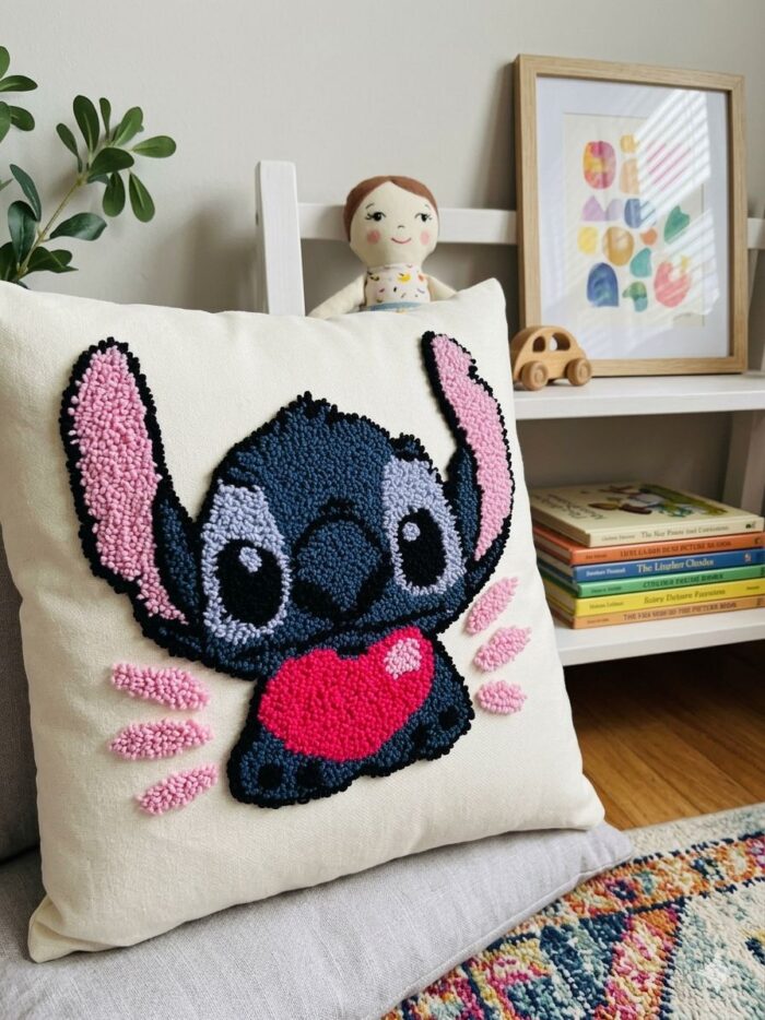 Punch Needle Stitch Love Cushion - Image 2