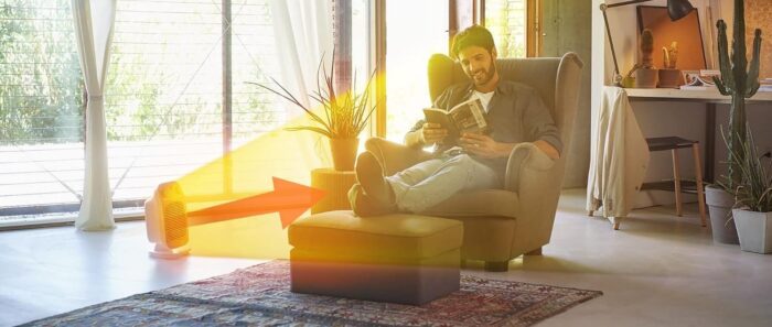 DeLonghi Verticale Edge Fan Heater, 2000 Watt, Blue - HFS50B20.AV - Image 3