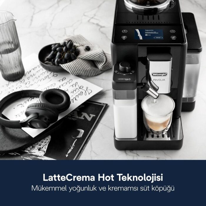 DeLonghi Rivelia Fully Automatic Multi Coffee Maker, 1450 Watt, 19 Bar, Black - EXAM440.55.B - Image 2