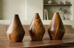 Handcrafted Natural Wood Vase – Modern Rustic Decorative Vase (Single or Set of 3) - Image 3