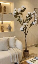 Elegant Artificial Magnolia Tree – Neutral Home Decor Statement Plant
