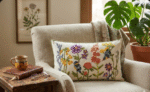 Floral Birds Embroidered Cushion Cover - Image 2