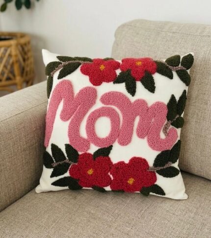 Blossom Mom Punch Needle Cushion