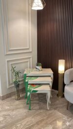 Tropical Hand-Painted Wooden Nesting Tables Set - Image 2