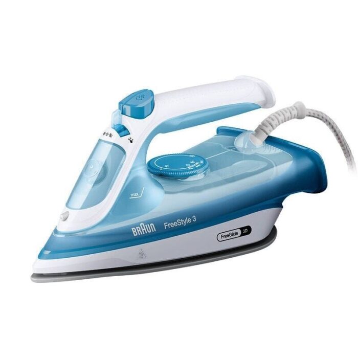 Braun FreeStyle 3 Steam Iron, 2400 Watt, Blue and White - FI3144BL - Image 1