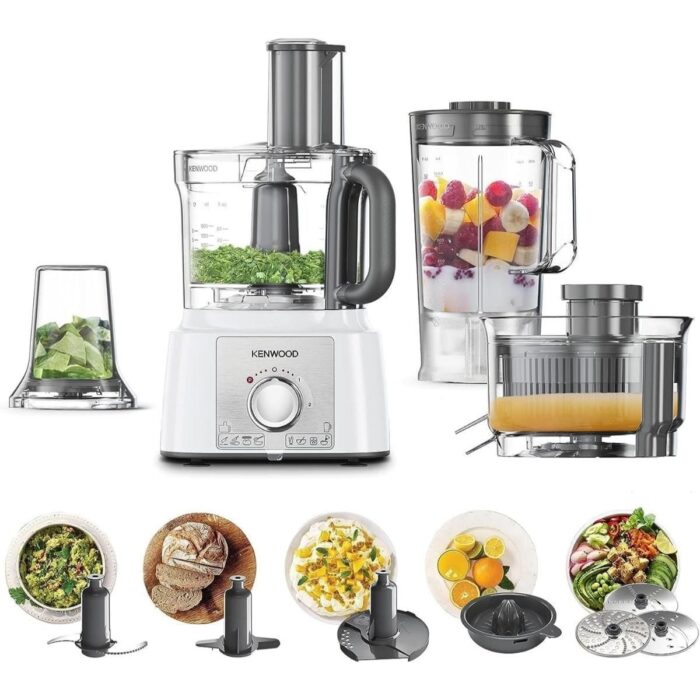 Kenwood MultiPro Express Food Processor, 3L, 1000W, White - FDP65.750WH (International Warranty) - Image 1