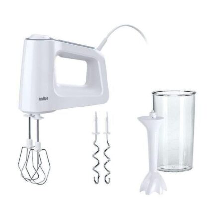 Braun MultiMix 3 Hand Mixer, 600 ml, 500 W, White - HM3105 (Raya Warranty)