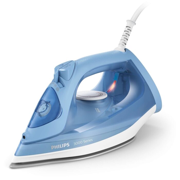 z258myz_zuyfnmalzhotq46h_1_rpsn7tjktesmy3ju.jpeg Philips 3000 Series Steam Iron, 2200W, Blue - DST3020/20 (i2 Warranty) - Image 1