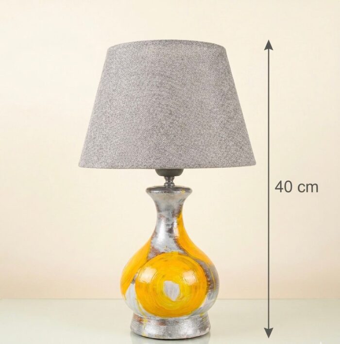 Hand-Painted Wooden Table Lamp – Artisan Handmade Decorative Bedside Light - Image 2