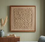 Handmade Woven Fiber Wall Art – Macrame Textile Wall Hanging with Optional Wooden Frame