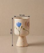 Handmade Natural Wood Floral Vase – Rustic Hand-Painted Wooden Decor - Image 4