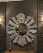 Luxury Handmade Sunburst Wall Mirror – Modern Decorative Statement Mirror (110 cm)