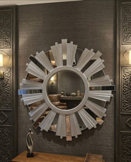 Luxury Handmade Sunburst Wall Mirror – Modern Decorative Statement Mirror (110 cm)