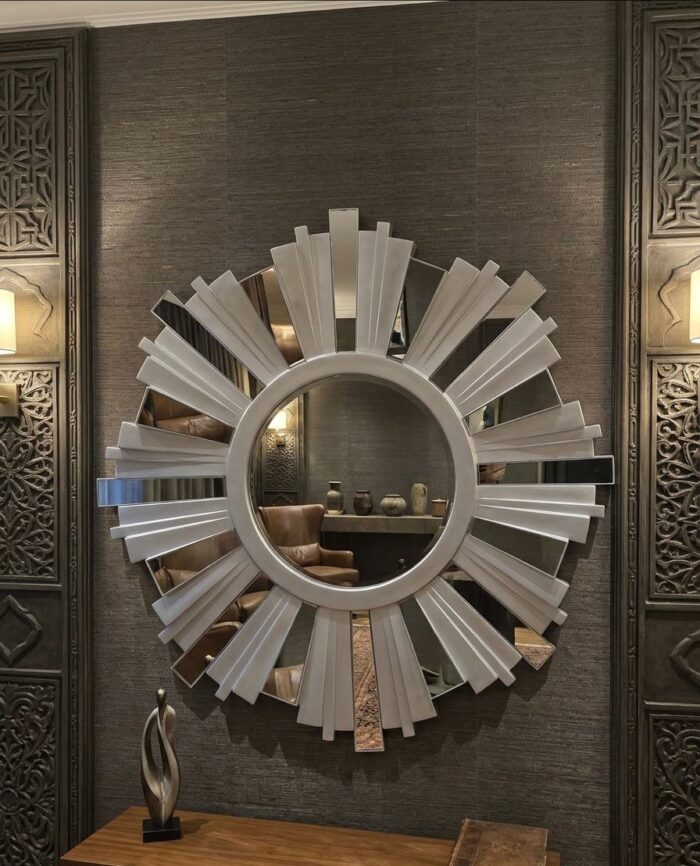 Luxury Handmade Sunburst Wall Mirror – Modern Decorative Statement Mirror (110 cm) - Image 1