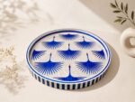 Handcrafted Blue Crane Mother-of-Pearl Decorative Serving Tray
