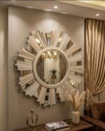 Luxury Handmade Sunburst Wall Mirror – Modern Decorative Statement Mirror (110 cm) - Image 2